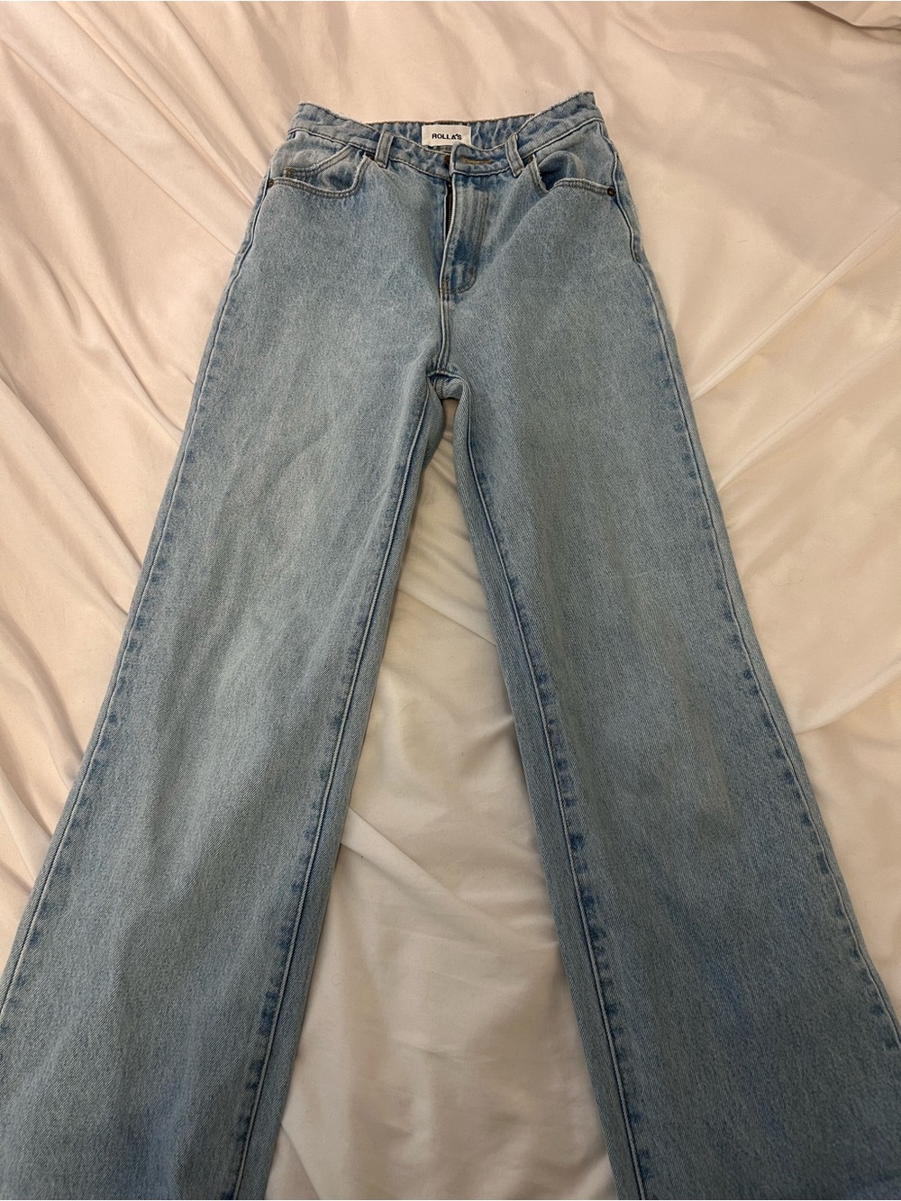 ROLLA'S Pale Blue Wide-Leg Denim Jeans
